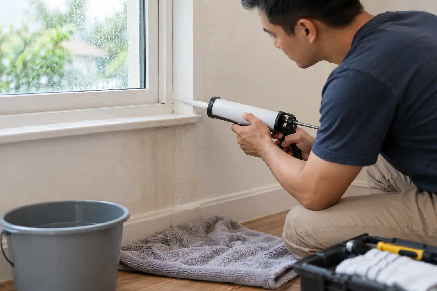 Home leak repaired before dehumidifier use